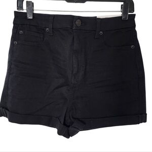 American Eagle Curvy Hi-rise Shortie Black Shorts Size 10‎